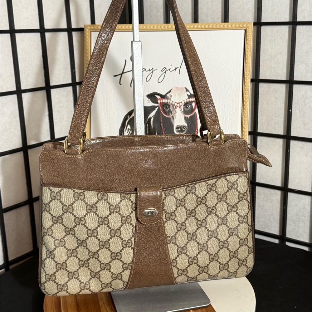 Gucci Classic Brown and Tan Shoulder Bag